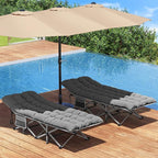 YITAHOME Camping Cots w/Mattress Portable Lounge Chair Outdoor Folding Cot Heavy Duty 575 LB Capacity 1200D Oxford w/Carry Bag Travel Camp Bed for Camping, Office, Traveling, Grey