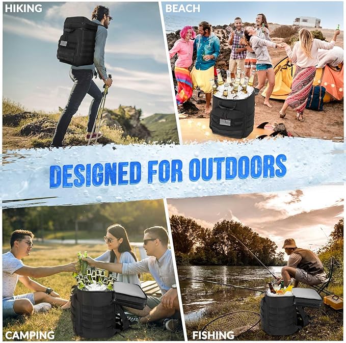 WOTOW Backpack Cooler 45 Cans - Tactical Insulated Soft Cooler Bag - Large Capacity Leakproof Back Pack, for Women Men, Cooler Backpack Camping Hiking Picnics Beac