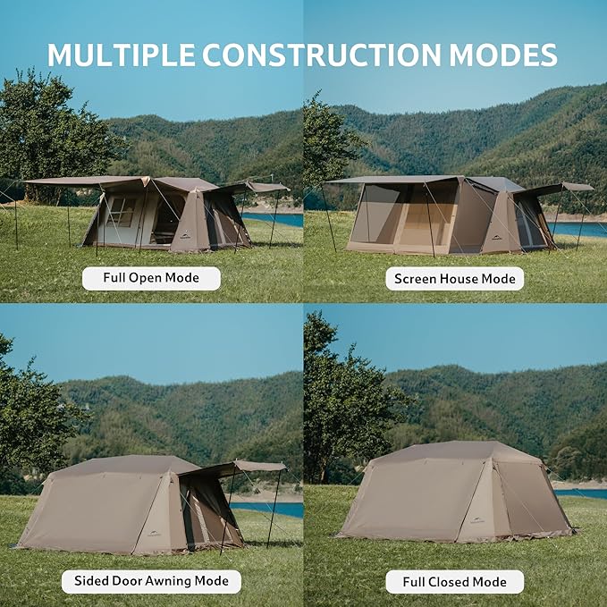 Naturehike Village Instant Tent, 4 Person 8 Person Camping Tent with Full Rainfly, Waterproof Large Cabin Tents for Car Camping