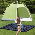 QINGFAN Outdoor Camping Inflatable Mattress Sleep Pad with Pillows Travel Mat Folding Bed Light Weight Air Cushions