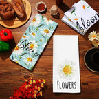 Zubebe 6 Pcs Daisy Kitchen Towels 18 x 28 Inch Spring Daisy Dish Towels Decorative Absorbent Dishcloths for Farmhouse Kitchen Bathroom Decorations, Seasonal Decor Gifts
