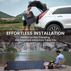 Portable Solar Panel 200 Watt Foldable 200W Solar Cell Solar Charger for Power Station, Waterproof w/Adjustable Kickstand XT60 Anderson DC 8mm Connector for Camping, Off Grid Living