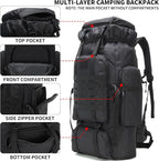Hiking Backpack for Men 70L/100L Camping Backpack Military Rucksack Molle 3 Days Assault Pack for Climbing | Camping Backpack, 3 Days Assault Pack, for Climbing