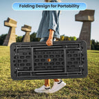 KOTEK Folding Ice Cooler Table with Matching Skirt, Drain Hose & Bucket, Foldable Buffet Beverage Cooler Server, Portable Chill Table for Party, Picnic, BBQ, Camping (Black)