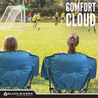 Black Sierra Oversized Camping Chair for Adults – 400 lb Heavy Duty Folding Chair with Cup Holders & Carry Bag