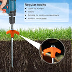 20-Pack Heavy Duty Screw-in Tent Stakes with Drill Adapter – 8 Inch Ground Anchors for Camping, Canopy, Gazebo, Awnings & Outdoor Accessories