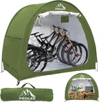 PROLEE Bike Storage Tent,Bike Shed 6.6FT, Waterproof Oxford Fabric Storage Tent for 2-3 Bikes, Outdoor Bicycle Storage with Window Design, Green