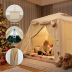 KEIKI Oxford Hot Tent for Camping, 2/3/4/6/8 Person Large Inflatable Tents w/Detachable Canopy, 4 Season Waterproof Tent for Hike Backpacking, Stove Jack AC Port, Mesh Doors Windows, Pump, Easy Setup