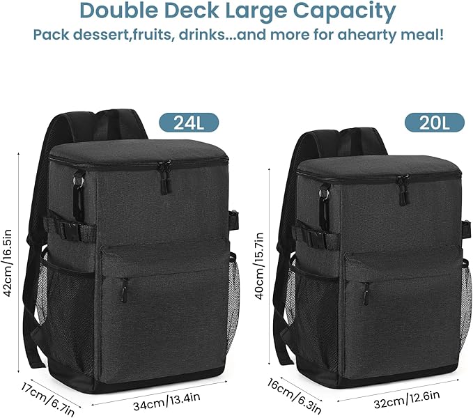 Cooler Backpack 33/40 Cans Coolers Insulated Leak Proof for Men & Women, Waterproof Soft Sided Lunch Camping Beach Travel Ice Chest Bag Hiking Picnic Backpack