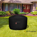 SheeChung Round Gas Fire Pit/Table Cover-Heavy Duty 600D Polyester with PVC Coating Material,100% Weather Resistant and Waterproof,Fits 30",33",34",35",36" Fire Pit/Bowl Cover,Black,36”Dia X 24”H