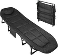 TrailBlaze 75'' Camping Cot for Adults with Cushion and Pillow, Portable Folding Bed for Sleeping, Lightweight Tent Cot with Carry Bag Supports 500 Lbs for Patio Beach Indoor Outdoor
