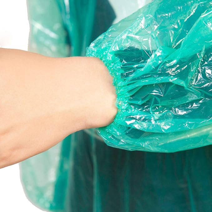 Disney Disposable Rain Poncho, 200 Waterproof Plastic Ponchos for Adults, Bulk with Hood Drawstring, One Time Use Emergency, Concert Hiking Camping