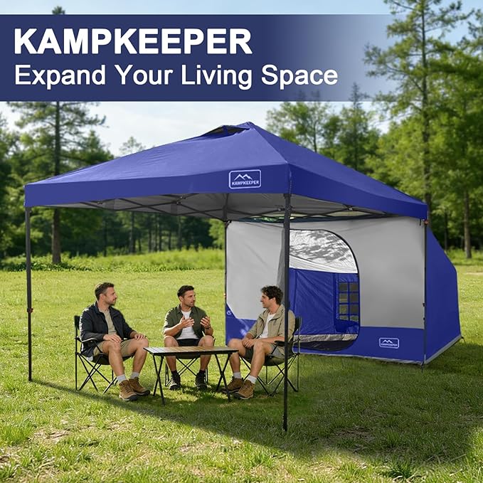 KAMPKEEPER 2 Person Canopy Side Tent, Camping Tent for 10x10 Canopies, Easy Up Cube Tents Gazebo Room with Mesh Window for Camping, Storage, Events(Canopy Not Included)