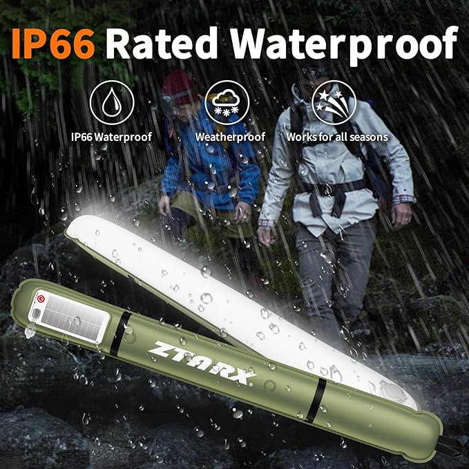 Inflatable Solar Camping Lantern,USB Rechargeable,4 Lighting Modes,IP66 Waterproof,Portable and Lightweight Tent Light