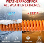 15 FT 12/3 Extension Cord Outdoor, Heavy Duty Weatherproof & Flame Retardant Orange 3 Prong Power Cord with Light, Outside for Lawn & Garden, 15 Amps 1875 Watts 125 VAC 12AWG SJTW, ETL Listed