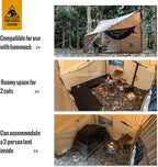 OneTigris COZSHACK Hot Tent, Large Spacious 4 Person Tent with Stove Jack, Windproof Waterproof Tent for Wood Stove Bushcraft Camping Travel Truck Family