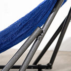 Best Home Fashion Hammock for 2 Persons with Collapsible Steel Stand 600 lbs Capacity- Portable Carrying Case, Adjustable, Perfect for Camping Beach Patio, EZ Daze Foldable Hammock with Stand- Navy