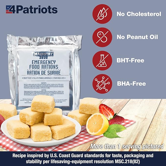 4Patriots 3 1-Week Survival Food Kits + 3 Emergency Food Bar Packs Bundle: 152 Delicious Servings