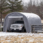 HOMPUS 10x20 Heavy Duty Carport, 180G PE Waterproof Canopy, Load Garage Shelter, Outdoor Storage Tent for Cars/Trucks/Boats/Equipment with Double Roll-Up Doors & Ground Anchors