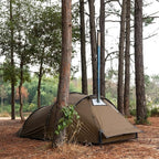 POMOLY Tunnel Tent for 1-2P Camping, Locomotive 2 Chimney Tent for 4 Season Hiking, Backpacking, Hunting (Without a Ground Sheet)