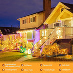 Solar String Lights Outdoor Waterproof, 2x56Ft 300LED 8 Modes Solar Powered Copper Fairy String Deck Twinkle Lights for Outside Christmas Party Yard Camping Holiday Decor 2Pack(Warm White)