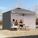 CROWN SHADES 12x12 Canopy Sidewalls (4pck) - Side Walls 12x12, Sidewalls for Canopy - Canopy Cover, Tent Accessories, Gray