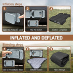 Umbrauto Truck Bed Air Mattress with Built in Pump for 5.5-5.8ft Short Beds, Upgraded Peach-Skin Surface Inflatable Airbed for Truck Tents, Camping, and Travel
