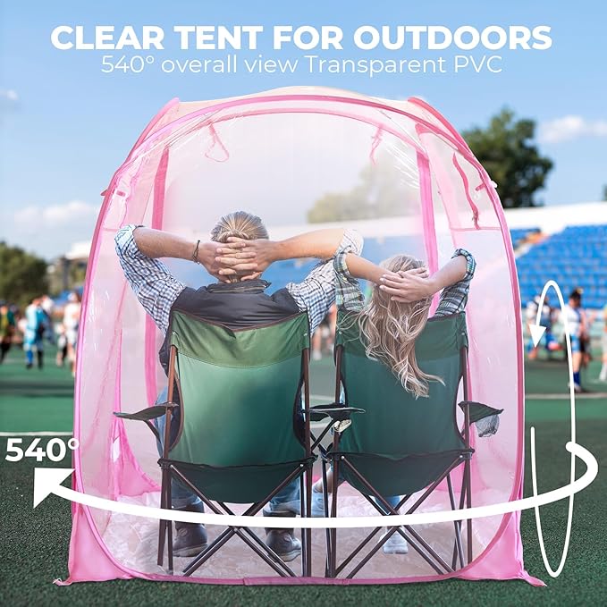 All Weather Proof Pod Sports Tent,Outdoor Weather Tent Sports Pod Pop Up Shelter with Sealed Floor,2-4 Person Clear Tent for Sport Event,Camping,Fishing 8 Sizes & Multicolor