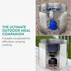 Navaris Foldable Camping Cooking Windshield 10pcs - Portable Camp Stove Windscreen Enhances Efficiency - Durable Aluminum Grill Wind Shield Blocker for Picnics BBQ & Backpacking