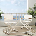 Grand patio Extra-Wide 2-Pack Directors Chairs, Folding Dining Chair Set of 2 with Sling and Woodgrain Armrests, Outdoor, Apricot