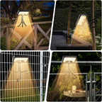 Solar Motion Lights Outdoor with Flexible Octopus Tripod, USB & Solar Powered Motion Sensor Lights with 92 LEDs(600LM,3000K), IP65 Waterproof Motion Activated Light for Fence, Camping, Gutter(2 Pack)