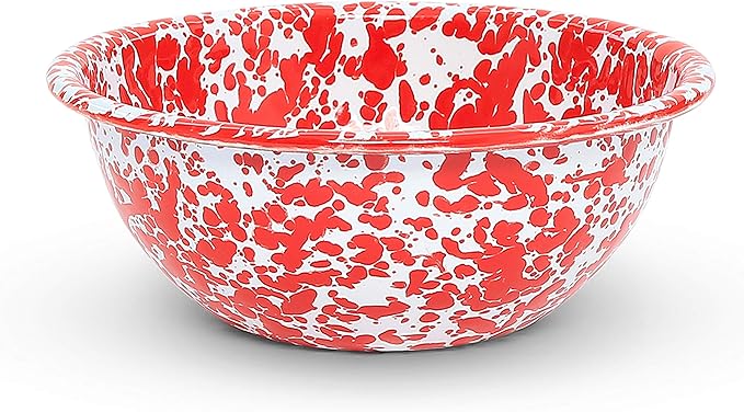 Enamelware Starter Set, 16 piece, Red/White Splatter