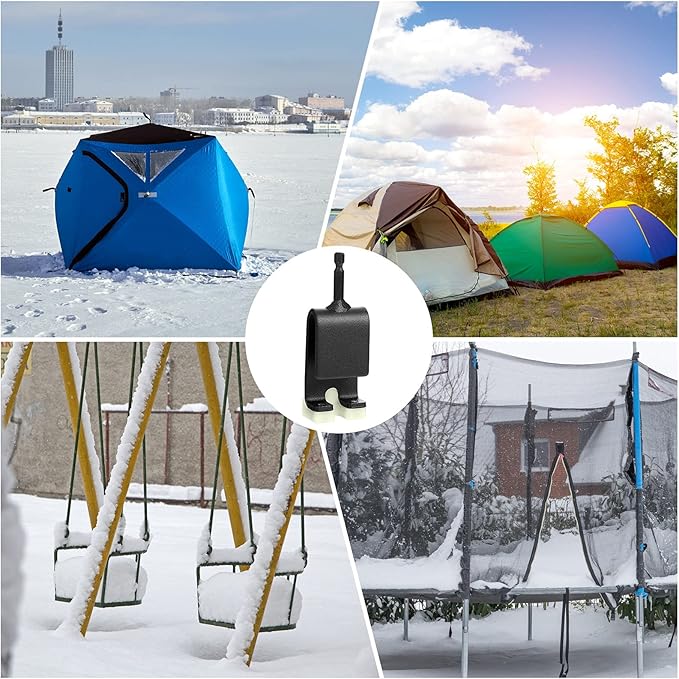 Hotop Universal ice Anchor Drill Adapter Tool ice Fishing Auger Anchor Drill bit Adapter Stake Heavy Duty Ground for Insert Sewing Tent Accessories