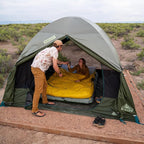 Kelty Daydreamer 4P + 6P Camping Tent, Blackout Fabric, Interior Light Diffusing Gear Loft, Standing Height, PFAS Free