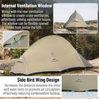 Naturehike Cloud up Pro Camping Tent, 1/2/3 Person Ultralight Tents, 3 Season Backpacking Tent, Waterproof for One Man, Self-Standing Easy Setup for Cycling, Outdoor Camp