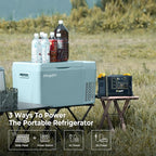 BougeRV Green 23Quart Portable Refrigerator, 12 Volt Fridge 22L, Portable Freezer Compressor Cooler 12/24V DC 110~240 Volt AC for Truck Van RV Camper -8℉~50℉