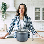 Concord Granite Nonstick 7 Quart Stock Pot Cookware Set (Induction Compatible) (Grey)