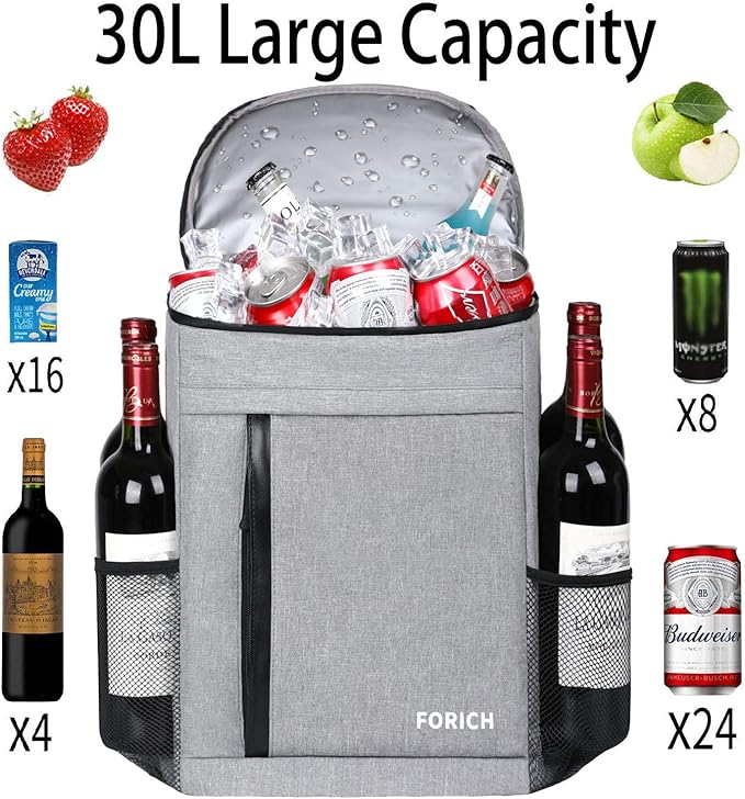 FORICH Soft Cooler Backpack Insulated Waterproof Backpack Cooler Bag Leak Proof Portable Small Cooler Backpacks to Work Lunch Travel Beach Camping Hiking Picnic Fishing Beer for Men Women