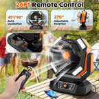40000mAh Camping Fan, 8 Speed Powerful Battery Powered with 120H Max Cooling, Auto Oscillating with LED Lantern, Portable Rechargeable Fan with Charger, Remote Control for Camping Jobsite Outages