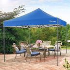 COBIZI 10x10 Pop Up Canopy Commercial Heavy Duty Instant Canopy with 4 Sidewalls, UV 50+ Silver Coated Waterproof Vendor Tent, Portable Shelter with Carry Bag, Event Tent for Parties Patio, Blue