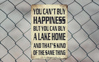 Lake House Decor Lake House Gifts Vintage Metal Tin Sign You Can't Buy Happiness But You Can Buy A Lake Home Signs Outdoor Cabin Decor Lake Life Wall Decorations