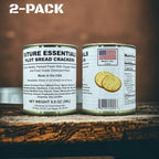 Future Essentials Sailor Pilot Bread Survival Crackers – 30-Year Shelf Life Ready to Eat Hardtack Biscuits in #2.5 Can – Made in the USA Emergency Food Supply – 12 Crackers per Can, Pack of 2