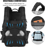 50L Military Tactical Backpack Large Day Backpack for Men Molle Army 3 Days Assault Pack Bug Out Bag Water Resistant and Heavy Duty Hiking Treeking Rucksack - Black