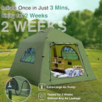 2025 Upgraded Waterproof Inflatable Camping Tent, Large Blow-Up Air Tent, No Assembly Needed Luxury Glamping House, Oxford Fabric