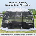 LEEDOR Pop Up Screen House, 6-10-15 Person Outdoor Screen Tent，Camping Screen Room with Carry Bag, Screened Gazebo with Mosquito Netting, Instant UV Resistant Sun Shelter for Garden, Patio, Backyard