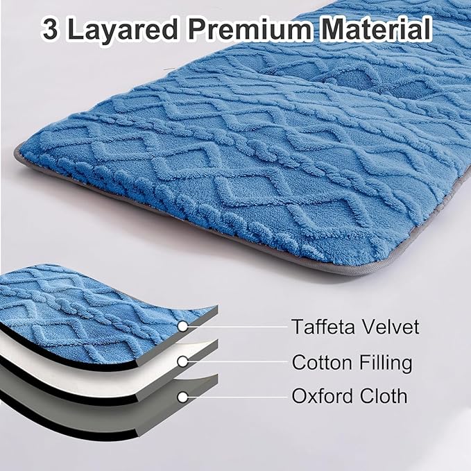 Folding Camping Cot Pad - Portable & Comfortable Outdoor Sleeping Mat with Elastic Strap, Lightweight Waterproof Bottom Mattress Pad