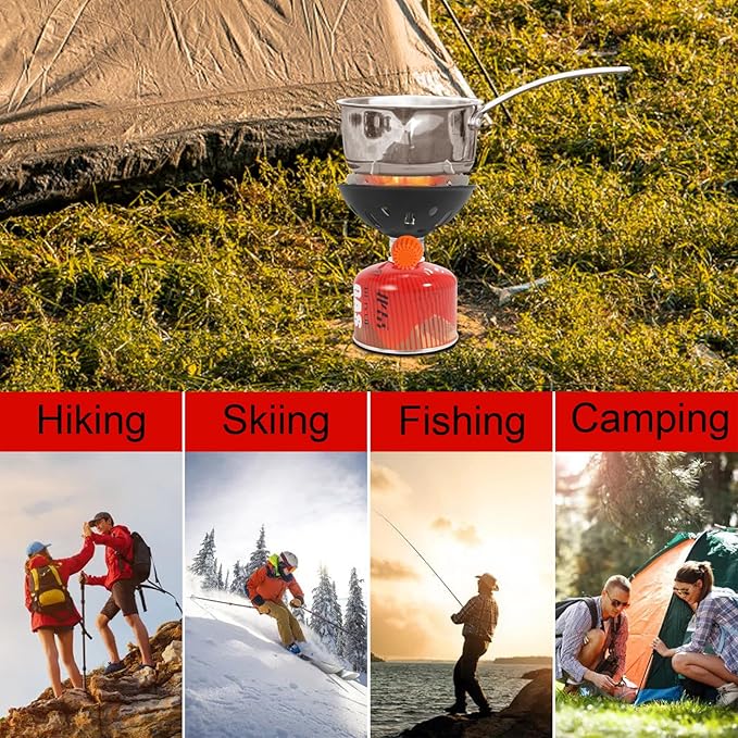 Portable Outdoor Camping Stove, With Powerful Firepower of 10000 BTU,Quickly Boil 1.5L of Water in 4 Minutes and 30 Seconds,Compatible with Propane/Butane Gas Tanks,Windproof Stove