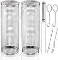 Rolling Grilling Baskets for Outdoor BBq Barbecue Women Men Gifts Ideas for Grandpa Dad Father Day Husband Brother Uncle Godfather Boss Him Wife Thank You Appreciation Retirement Who Like to Grill