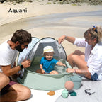 Babymoov Aquani 3-in-1 Infant & Baby Beach Tent & Pool, UV Protection Sunshade, Pop-Up Play Area & Portable Outdoor Paddling Pool, Provence