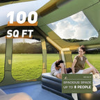 YOLENY 2-4 Person Inflatable Tents for Camping, Quick Setup in 2 Minutes with Hand Pump, 4-Season Waterproof Windproof Oxford Blow Up Tent